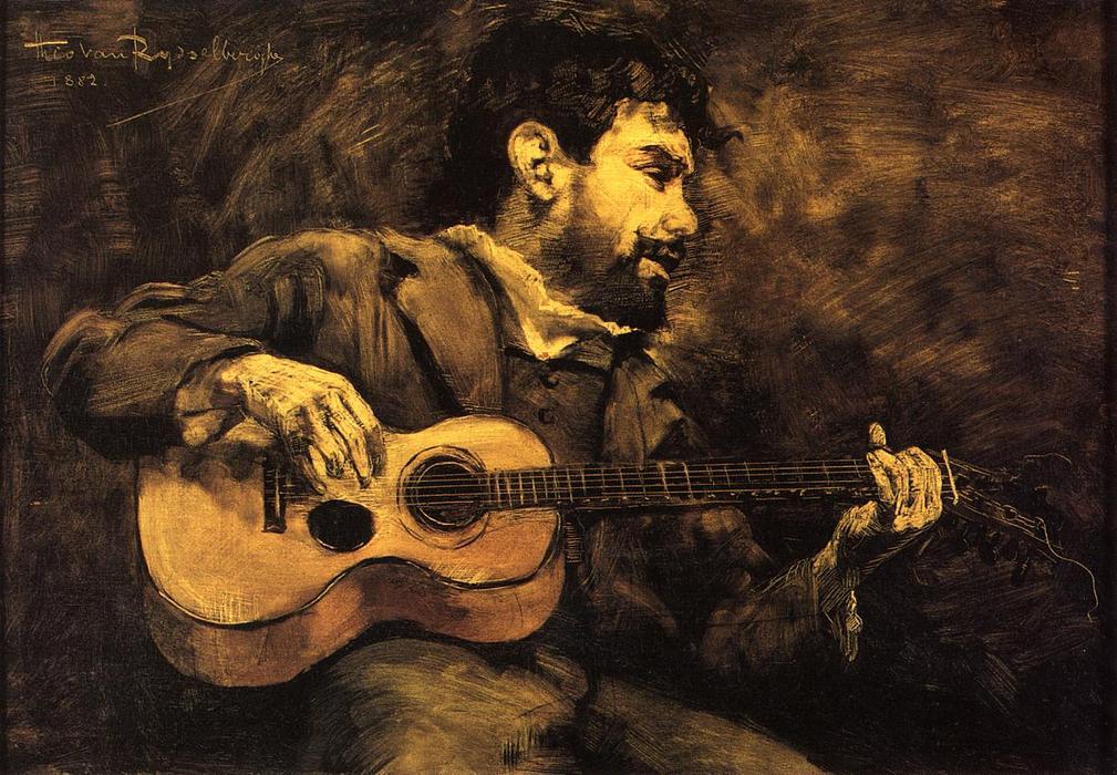 Dario De Regoyos Playing The Guitar — Theo Van Rysselberghe
