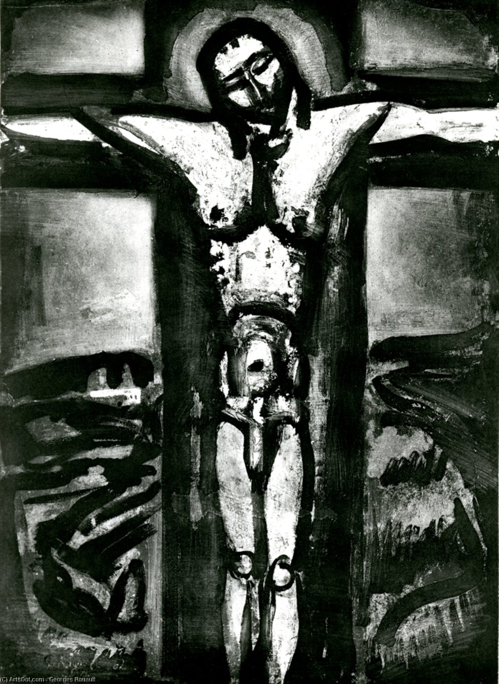 Jesus On The Cross As Forgotten There — ジョルジュ・ルーオ