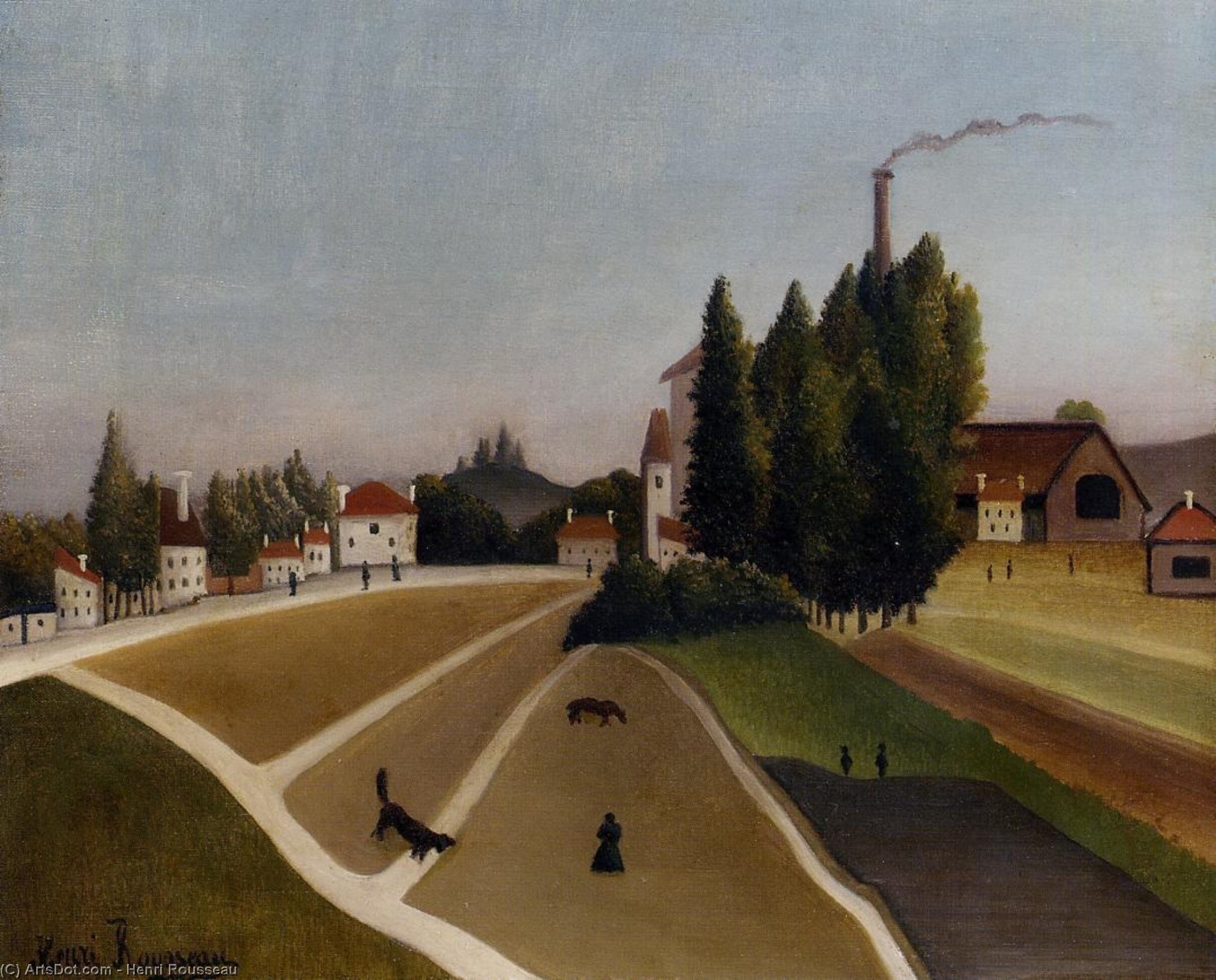 Landscape With Factory — Henri Julien Félix Rousseau (le Douanier)