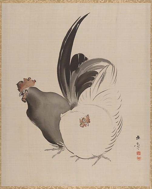 Cock And Hen — Kawabata Gyokushō
