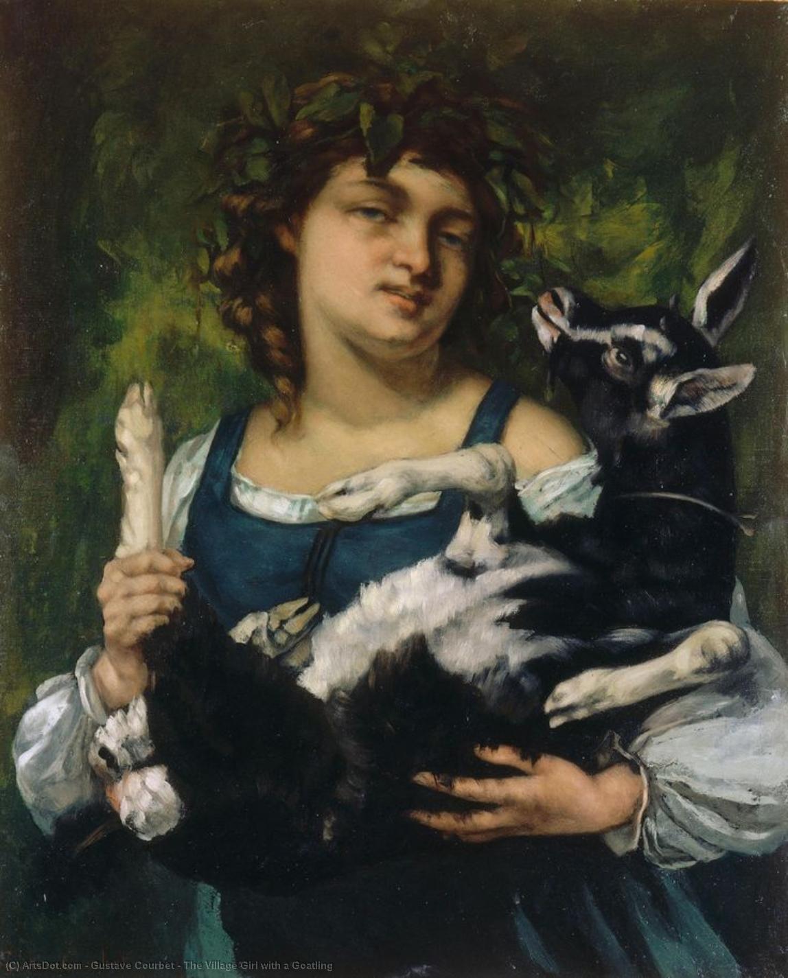 The Village Girl With A Goatling — ギュスターヴ・クールベ