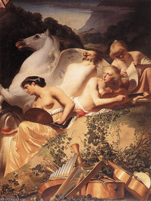 The Four Muses With Pegasus — Caesar Van Everdingen (cesar Pietersz)
