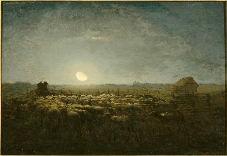 Le Parc À Moutons, Clair De Lune — ジャン＝フランソワ・ミレー