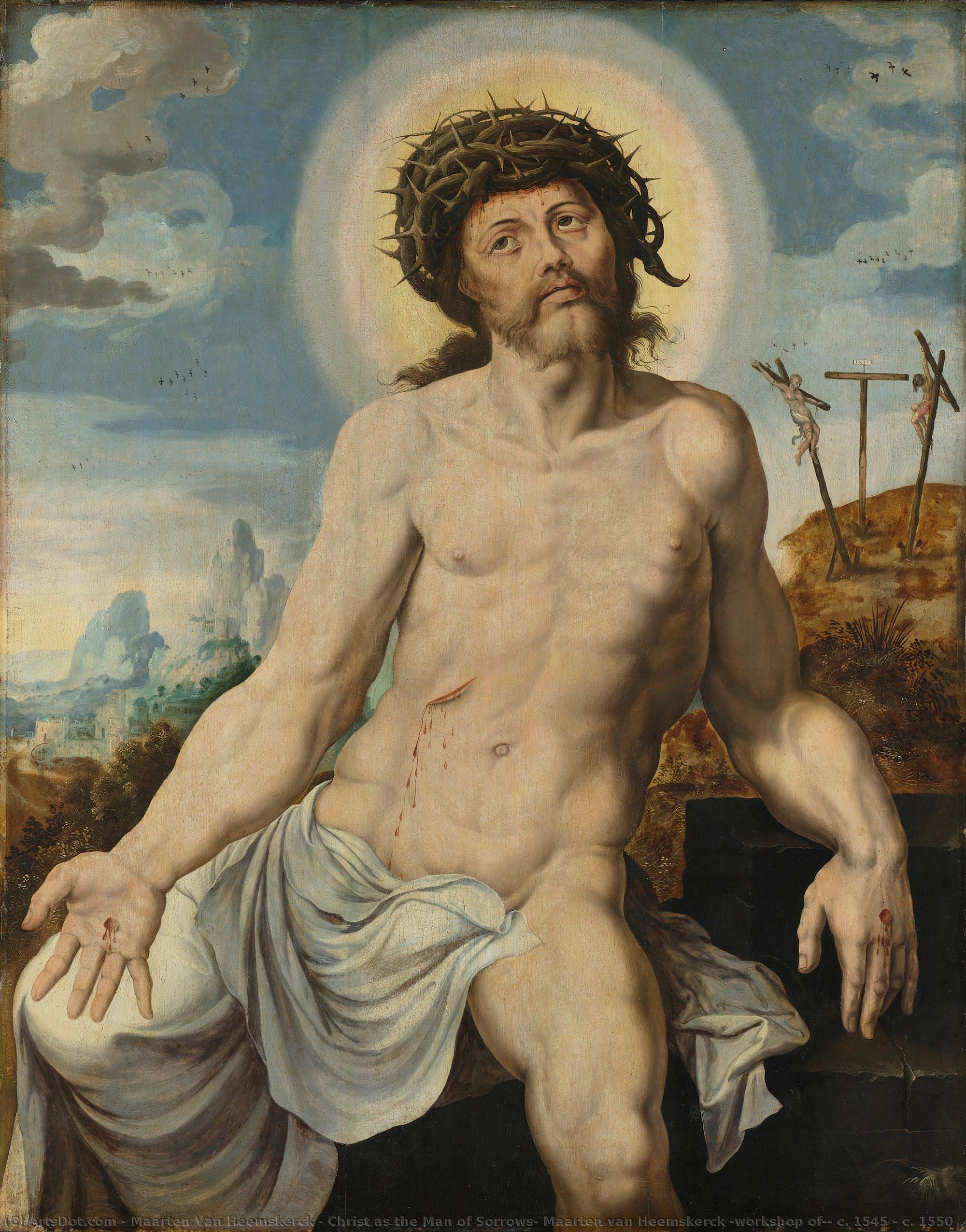 Christ As The Man Of Sorrows, Maarten Van Heemskerck (workshop Of), C. 1545 - C. 1550 — Maerten Van Heemskerck