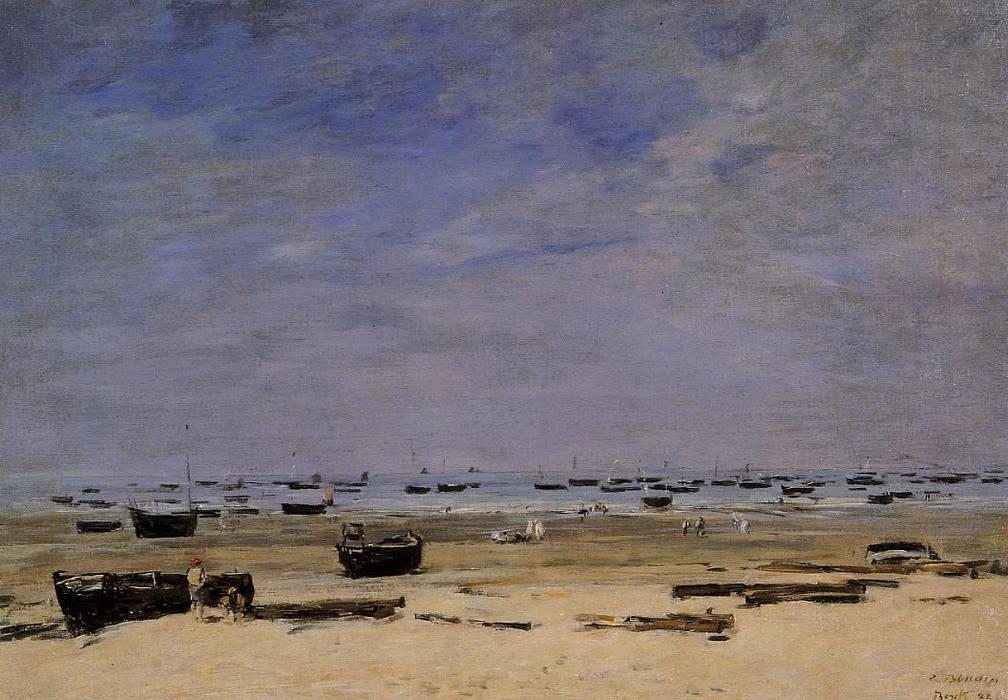 The Coastline At Berck At Low Tide — Eugène Louis Boudin
