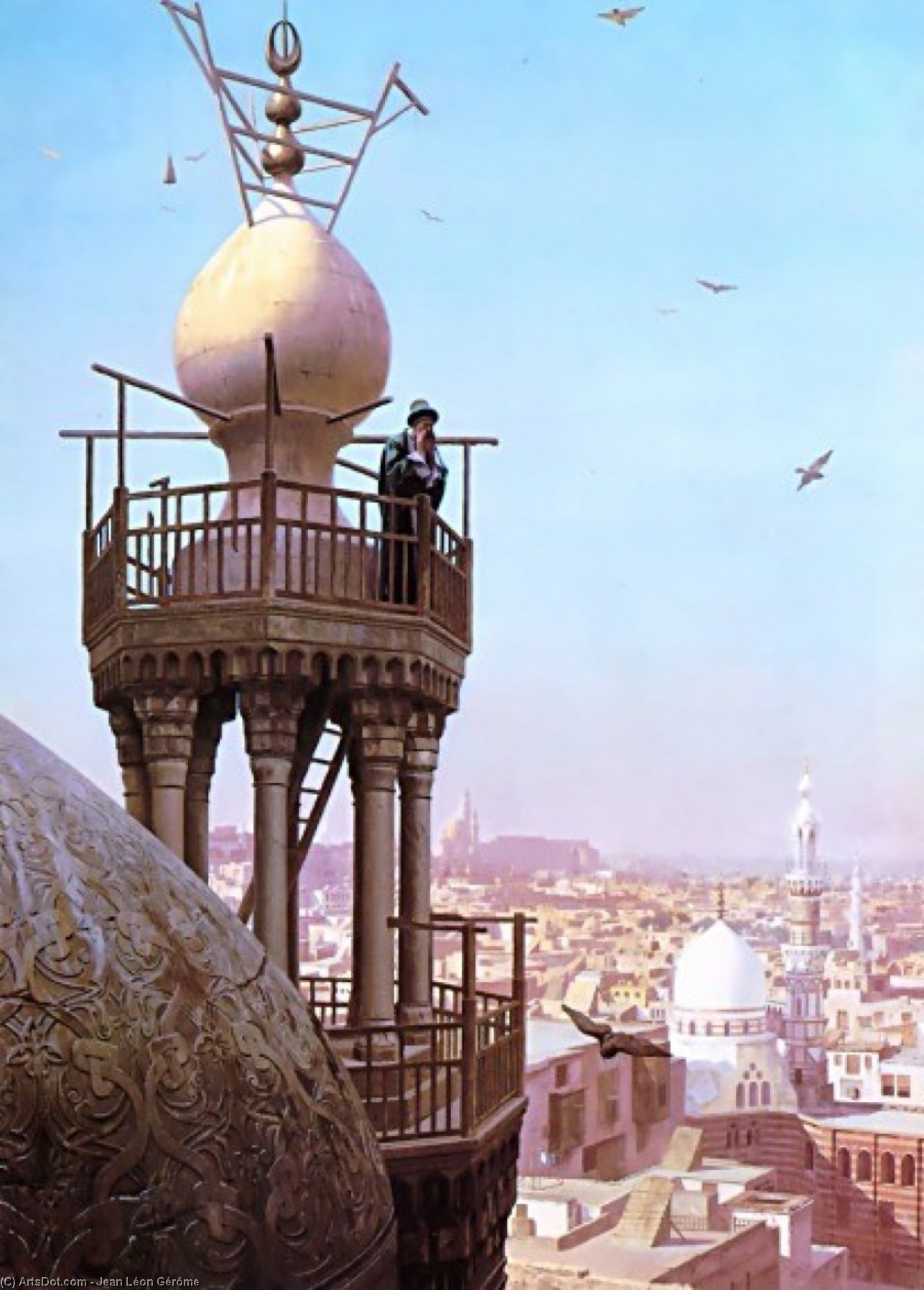 Un Muezzin Appelant Du Haut Du Minaret Les Fidèles À La Prière — Jean-léon Gérôme