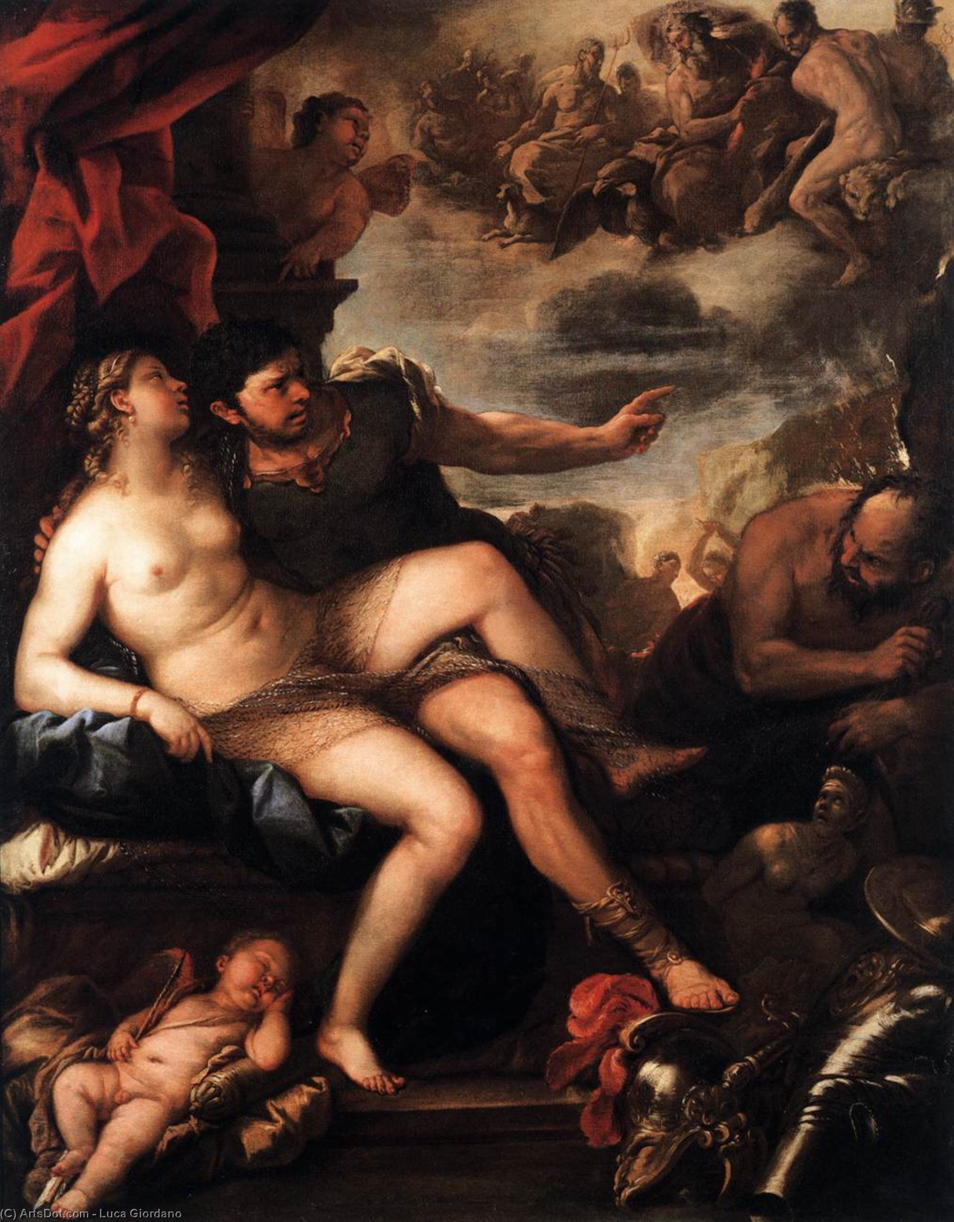 Mars And Venus Caught By Vulcan — Luca Giordano