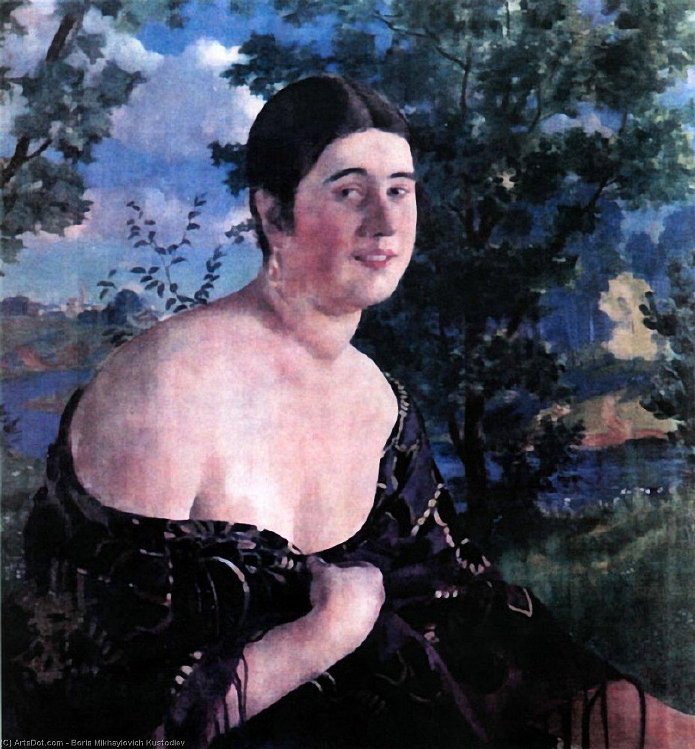 Portrait Of O.i. Szymanowskaya — Boris Mikhailovich Kustodiev