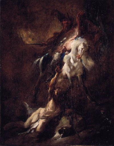 Saint Martin Partageant Son Manteau Avec Un Mendiant — Franz Anton Maulbertsch