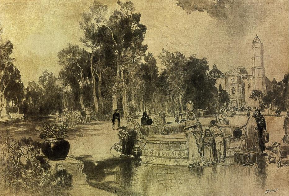 Women At The Fountain, Vera Cruz — Thomas Moran