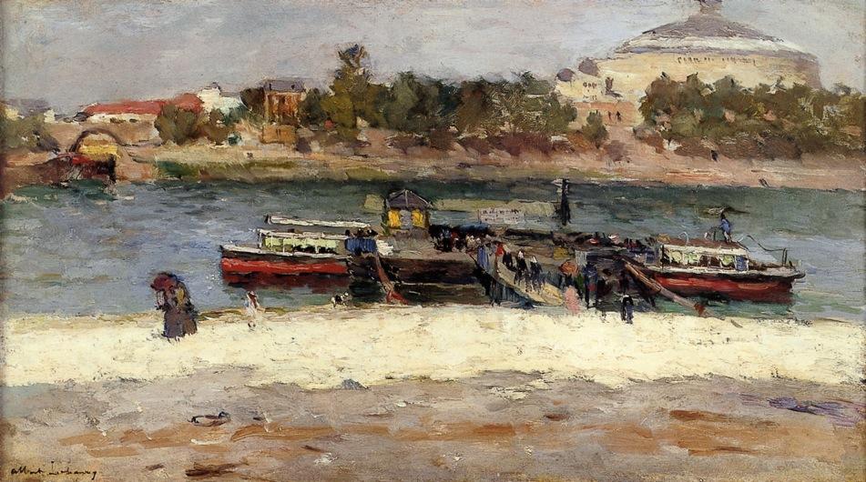 Bateau-mouche At The Quai St Bernard In Paris — Albert-charles Lebourg