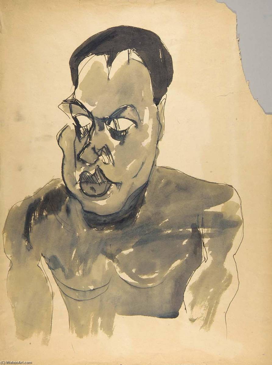 Male Nude Portrait Bust — William H. Johnson