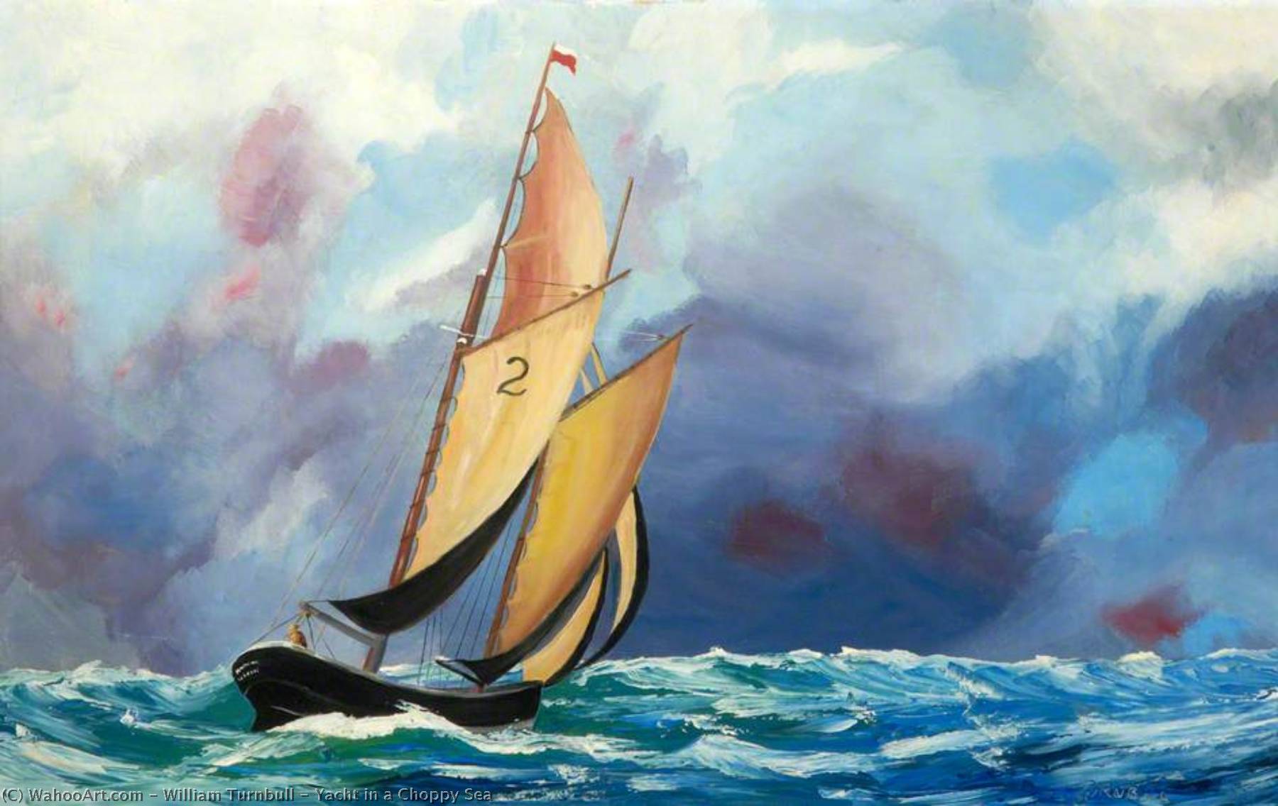Yacht In A Choppy Sea — William Turnbull