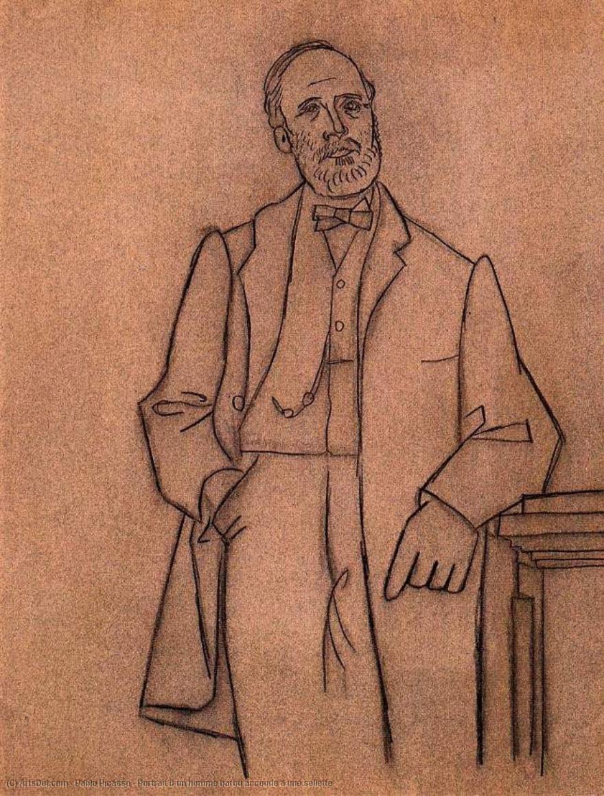 Portrait D'un Homme Barbu Accoude A Une Sellette — Pablo Picasso