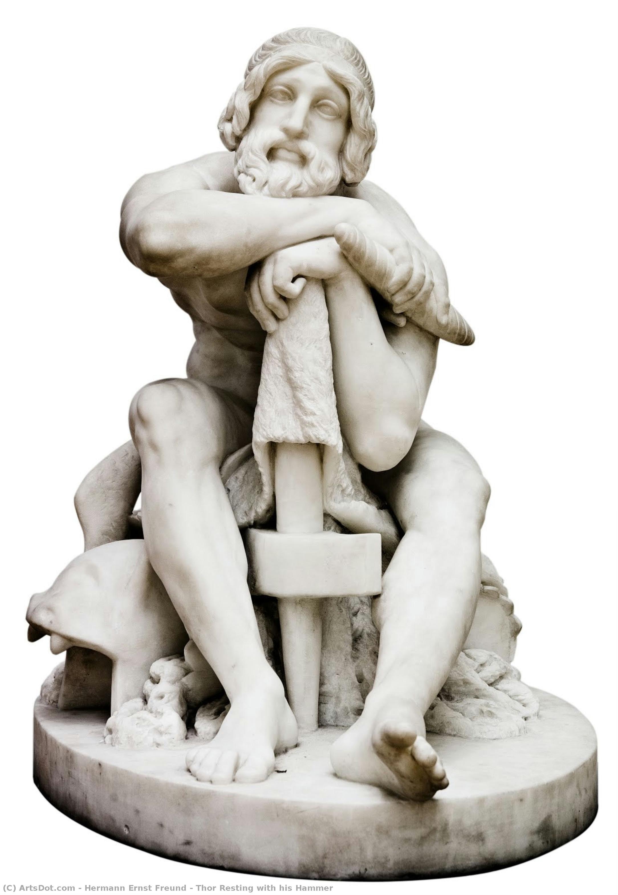 Thor Resting With His Hammer — Hermann Ernst Freund