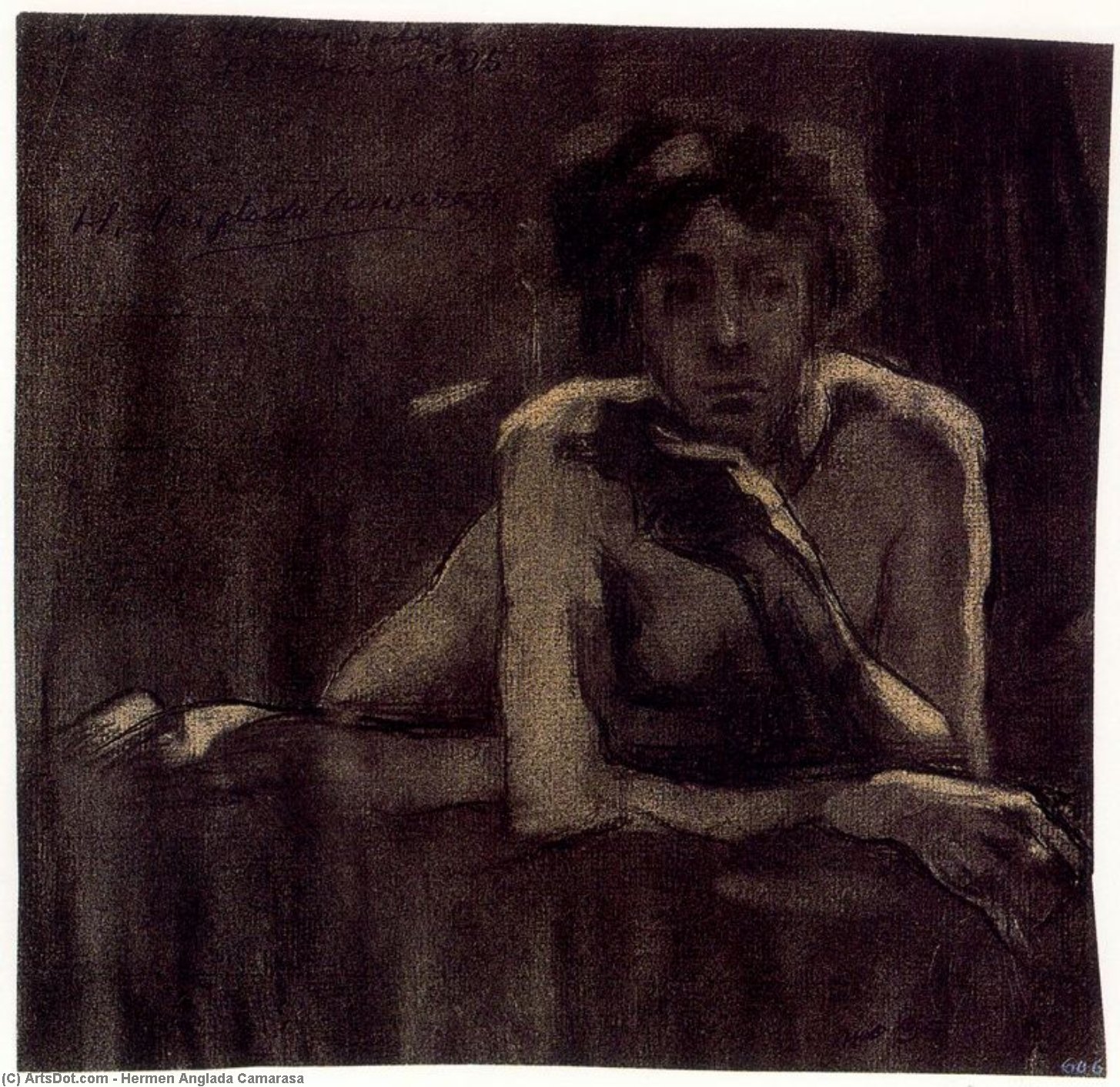 Nude Female Figure, Lying — Hermenegildo Anglada Camarasa