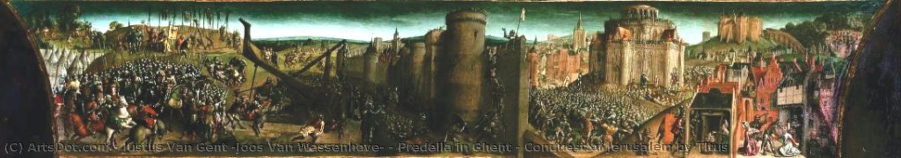 Predella In Ghent - Conquest Of Jerusalem By Titus — Justus Van Gent (joos Van Wassenhove)