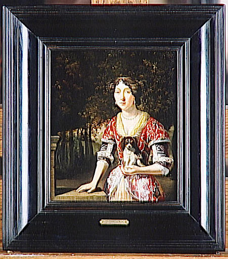Portrait D'une Jeune Femme Tenant Un Petit Chien — Matthijs Naiveu