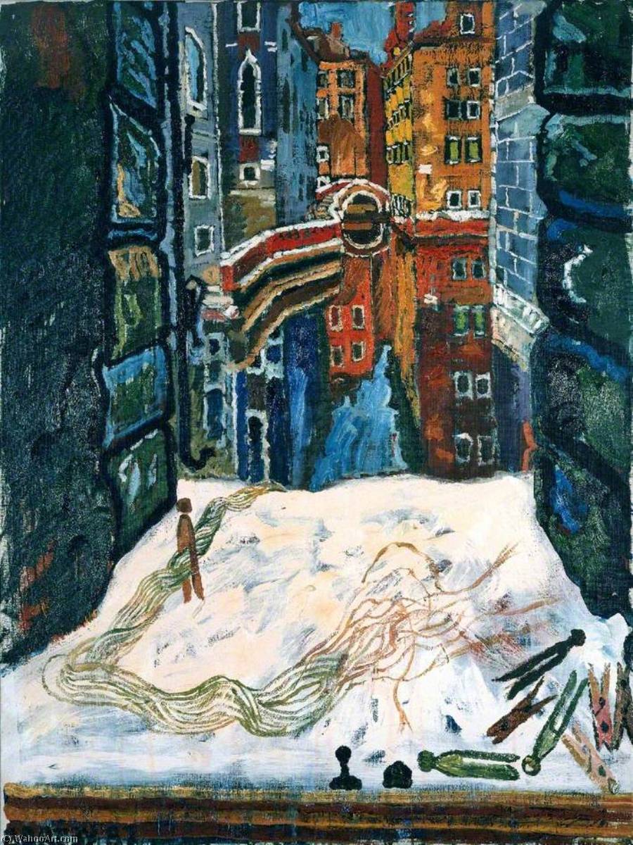 Washline, Little Bridge — John Bratby