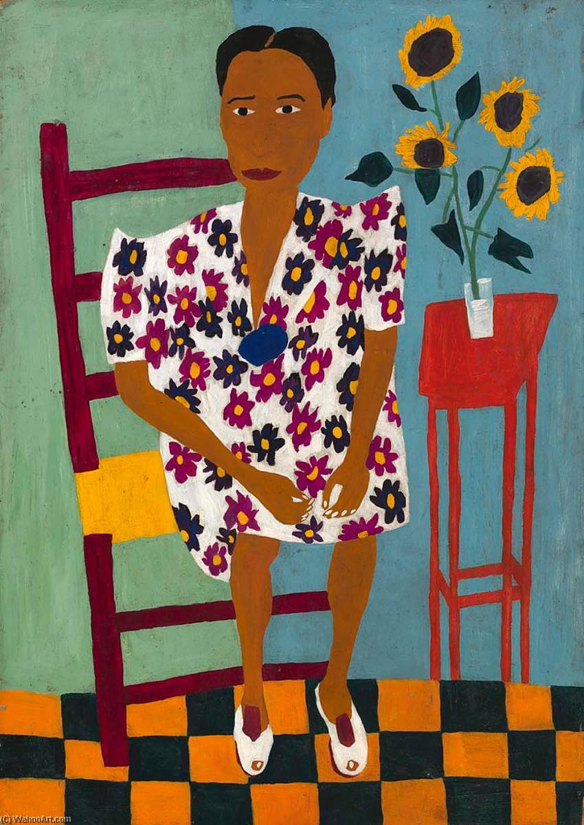 Portrait With Sunflowers — ウィリアム・h・ジョンソン