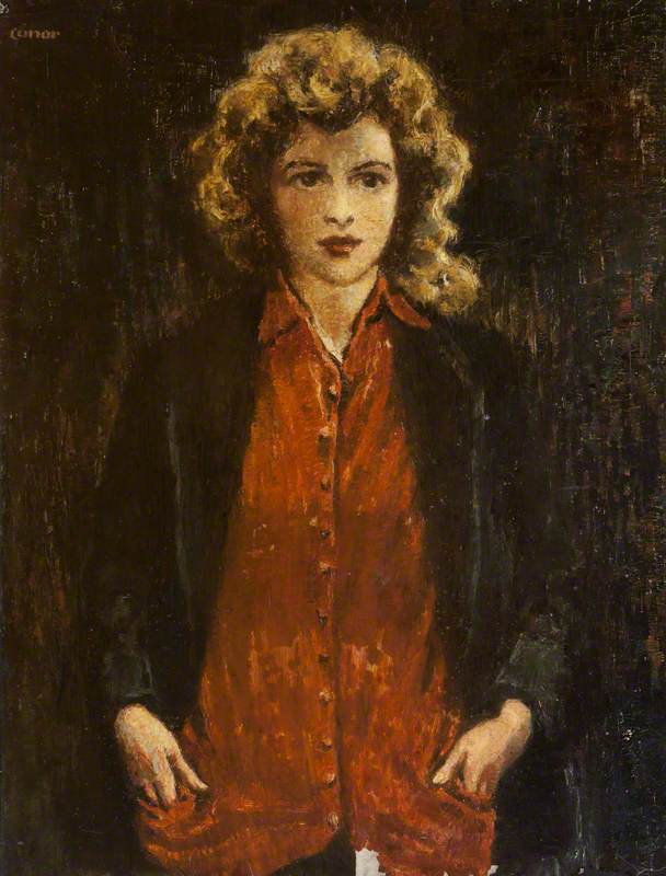 Portrait Of A Girl In A Red Cardigan — William Conor