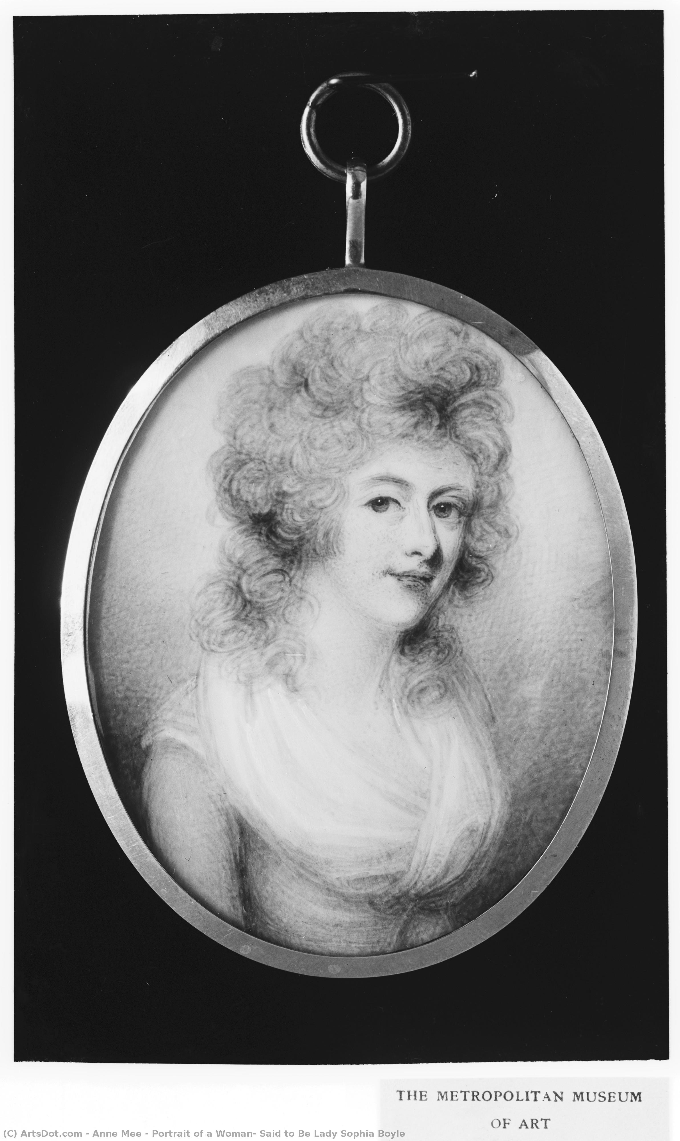 Portrait Of A Woman, Said To Be Lady Sophia Boyle — Anne Foldsone Mee
