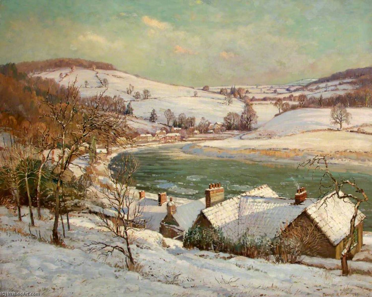 Ice Floes On The River Wye — Donald Henry Floyd