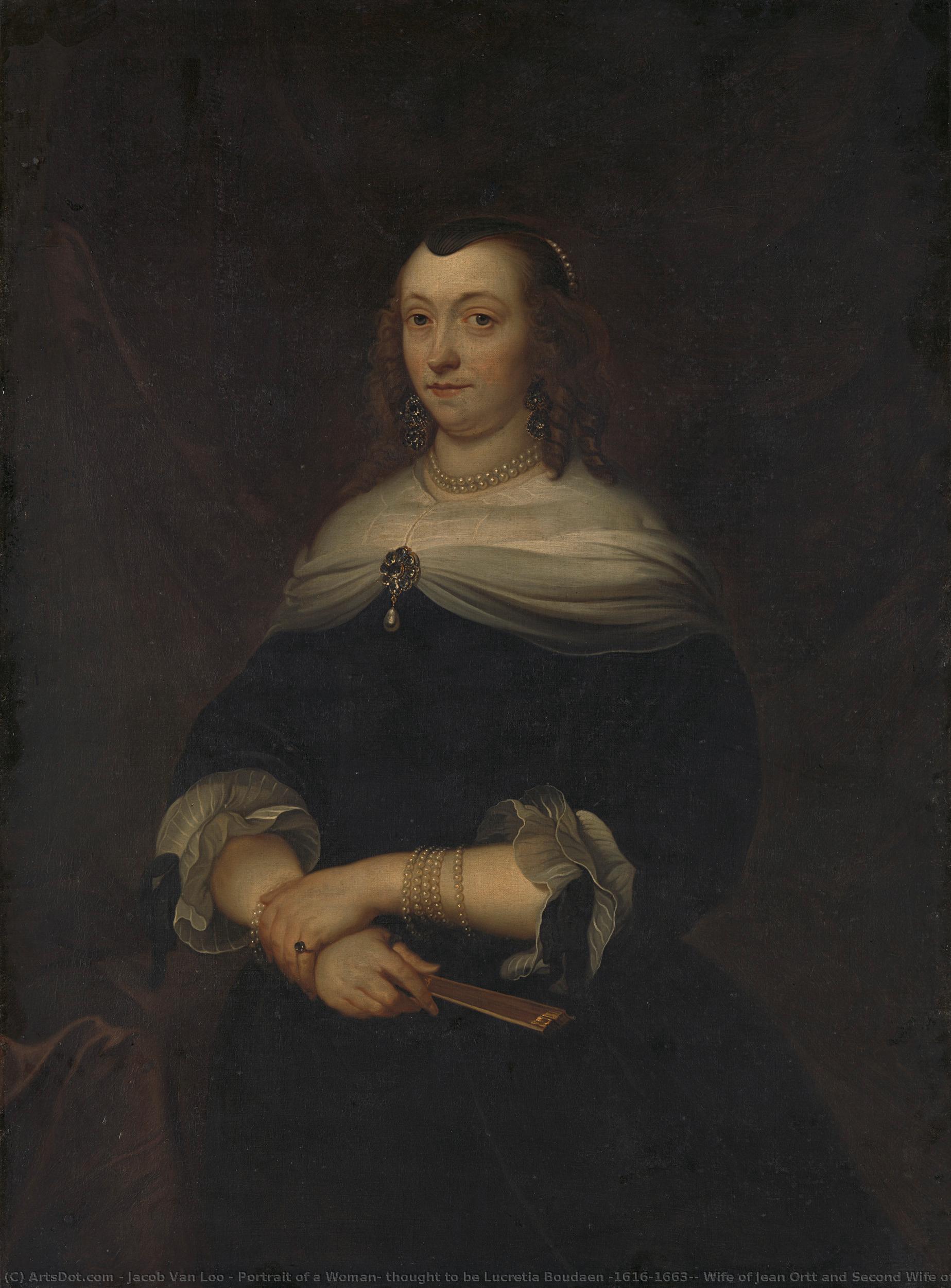 Portrait Of A Woman, Thought To Be Lucretia Boudaen (1616-1663), Wife Of Jean Ortt And Second Wife Of Christoffel Van Gangelt, Jacob Van Loo (attributed To), 1640 - 1670 — Jacob Van Loo
