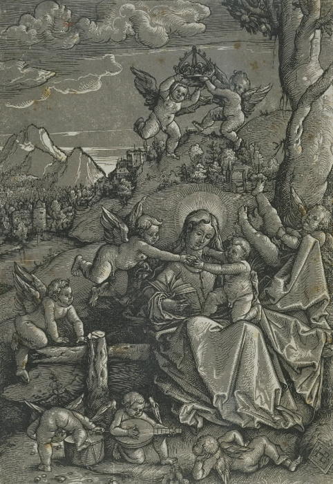 Madonna With Child And Angels In A Landscape — Hans Baldung