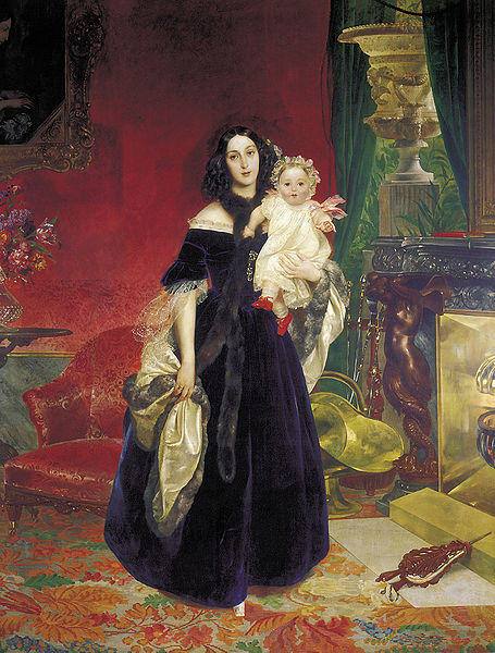 Portrait Of Mariya Arkadyevna Bek With Her Daughter — Karl Pavlovich Bryullov