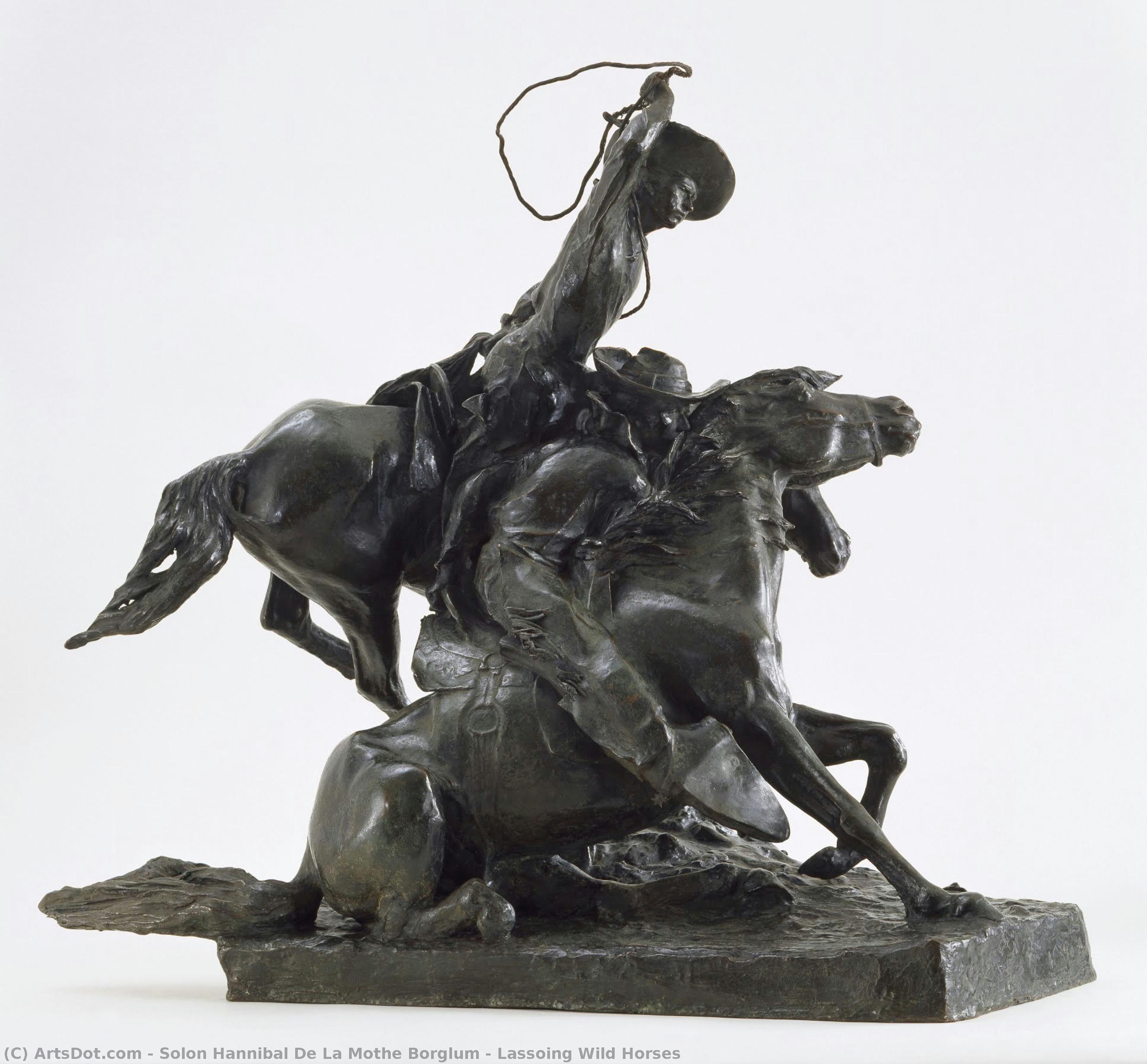Lassoing Wild Horses — Solon Hannibal Borglum