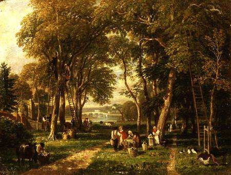 Walnut Gathering In Petersham, Near Richmond Bridge — William Havell