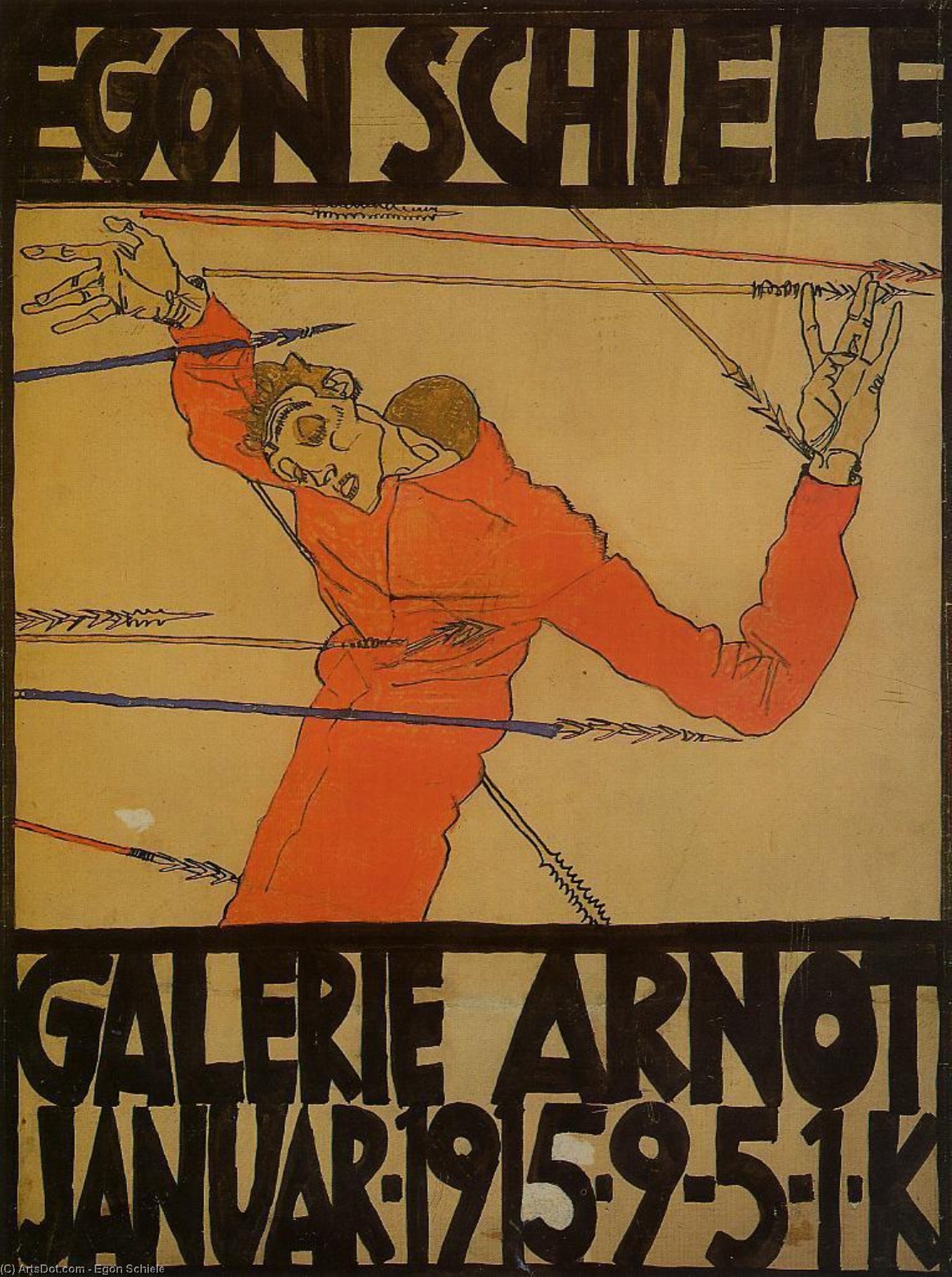 Autorretrato Como San Sebastián (cartel) — Egon Schiele