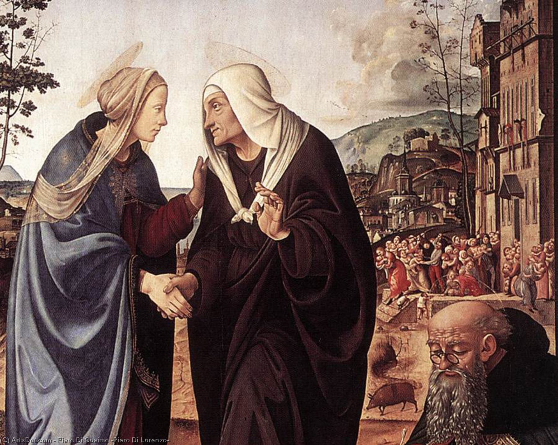 The Visitation With Sts Nicholas And Anthony (detail) — Piero Di Cosimo (piero Di Lorenzo)