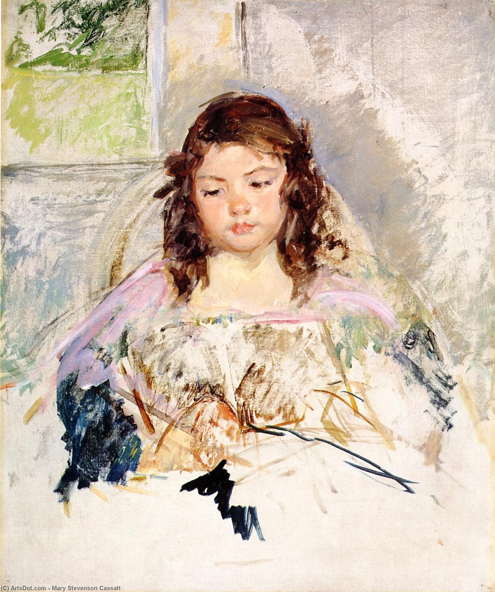 Sketch For 'francoise In A Round-backed Chair, Reading — Mary Stevenson Cassatt