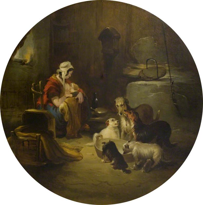 Cottage Interior (after Edwin Henry Landseer) — Jennens Bettridge
