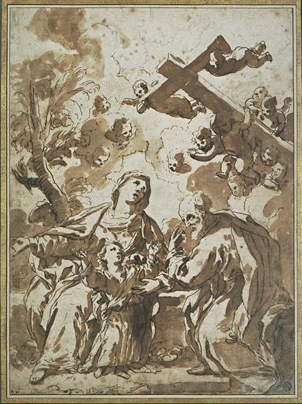 The Cross Of Christ Child Surrounded By Mary And Joseph — Luca Giordano