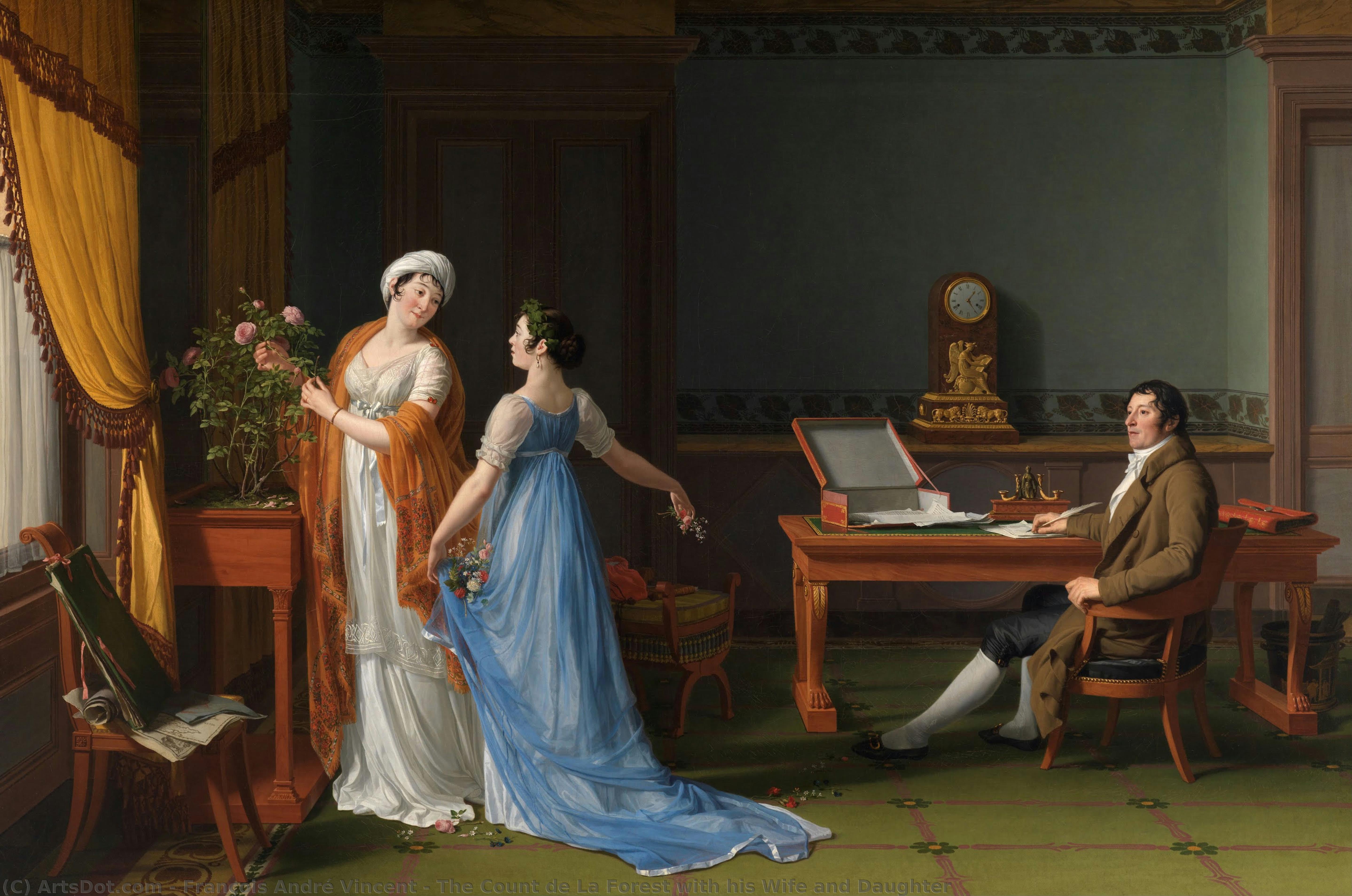 The Count De La Forest With His Wife And Daughter — Fransoa Andre Vinsan