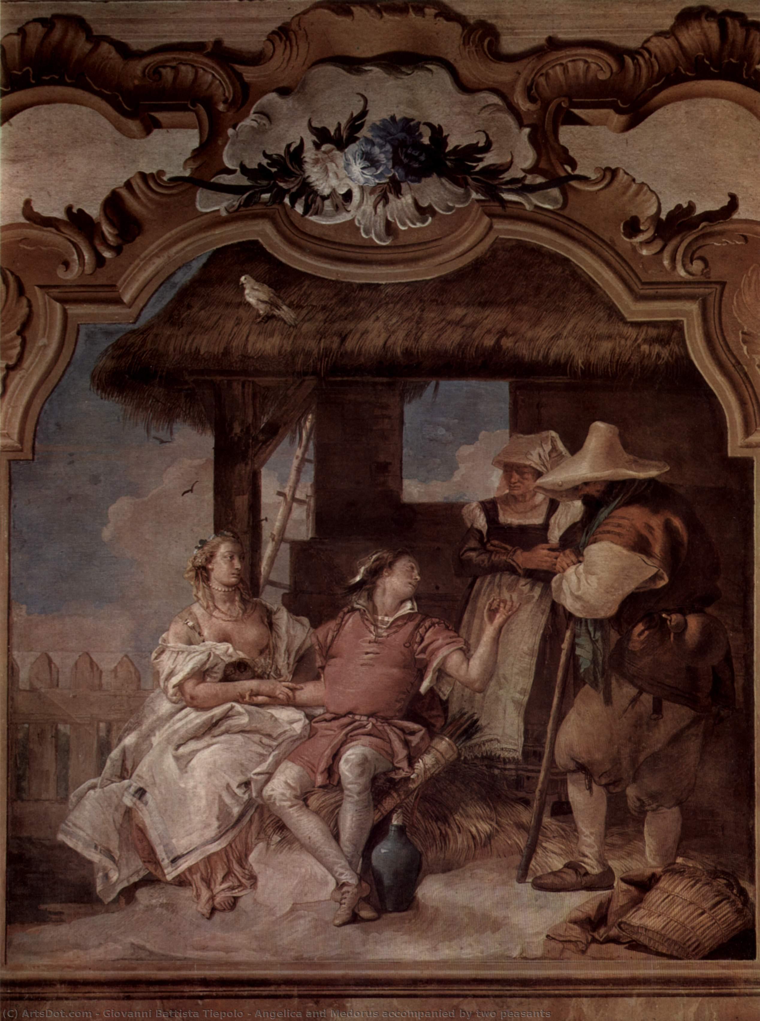 Angelica And Medorus Accompanied By Two Peasants — Giambattista Tiepolo