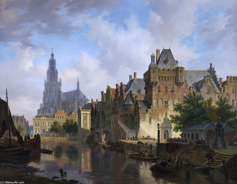Fancy Cityscape With The Mauritshuis — Bartholomeus Johannes Van Hove