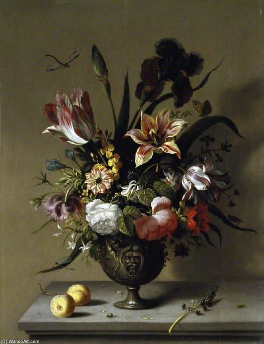 Metal Vase Of Flowers — Ambrosius The Younger Bosschaert