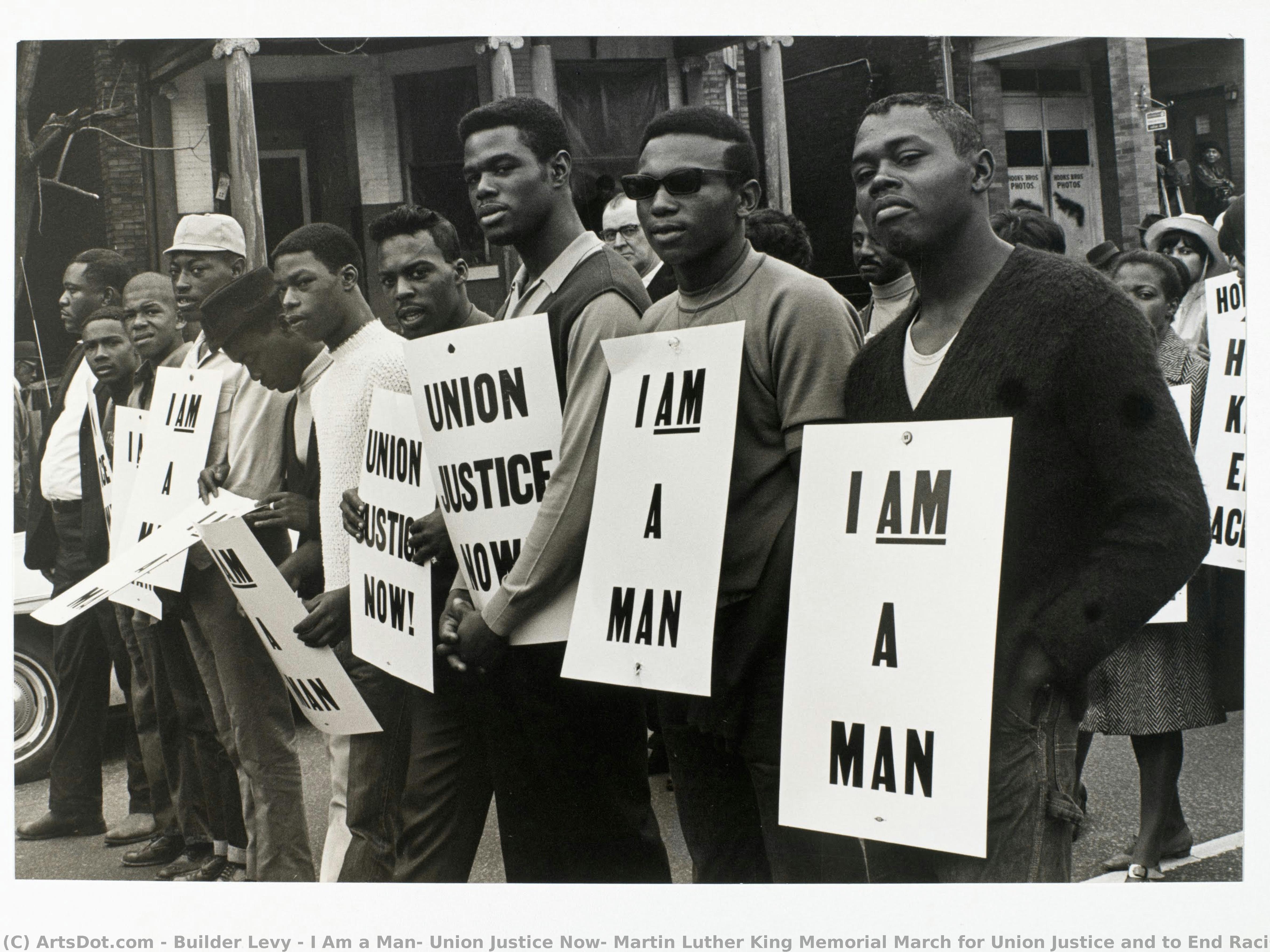 I Am A Man/ Union Justice Now, Martin Luther King Memorial March For Union Justice And To End Racism, Memphis, Tennessee — Builder Levy