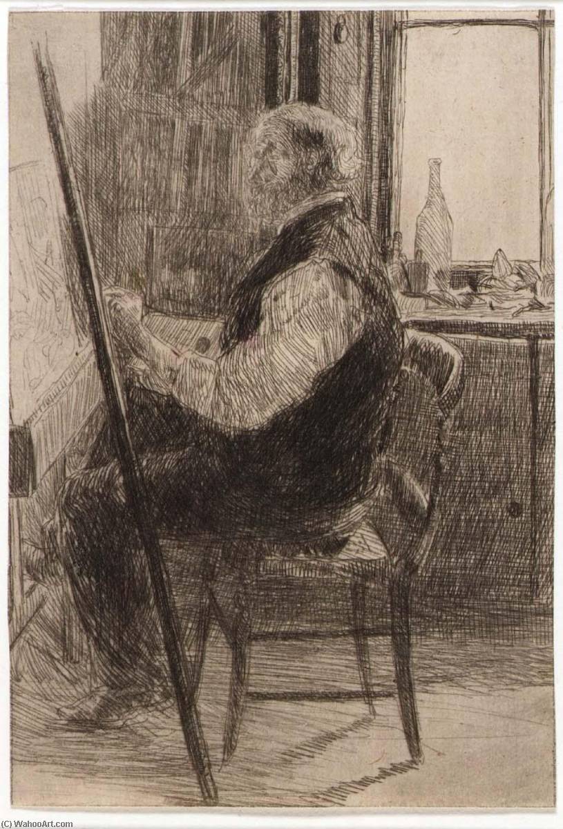 Artist Seated At Easel — Julian Alden Weir