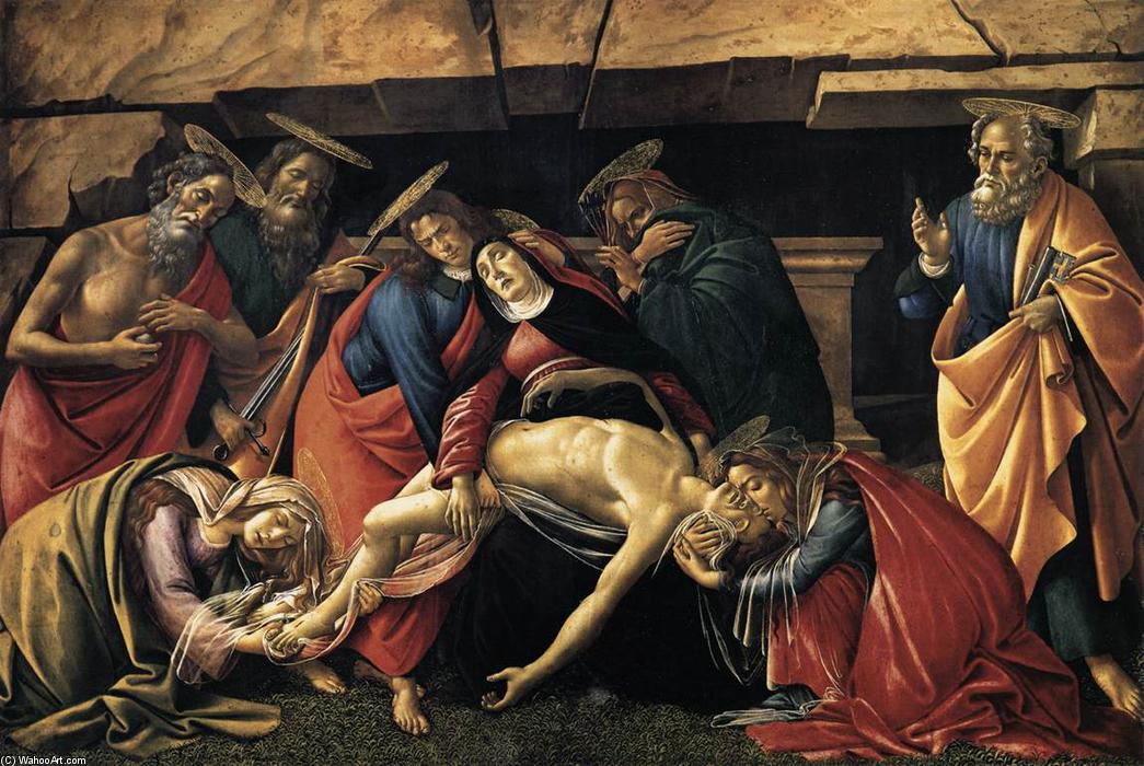 Lamento Sobre El Cristo Muerto Con Santos — Sandro Botticelli