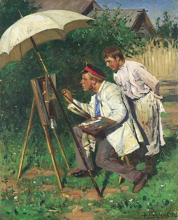 The Artist And The Apprentice — Vladimir Yegorovich Makovsky