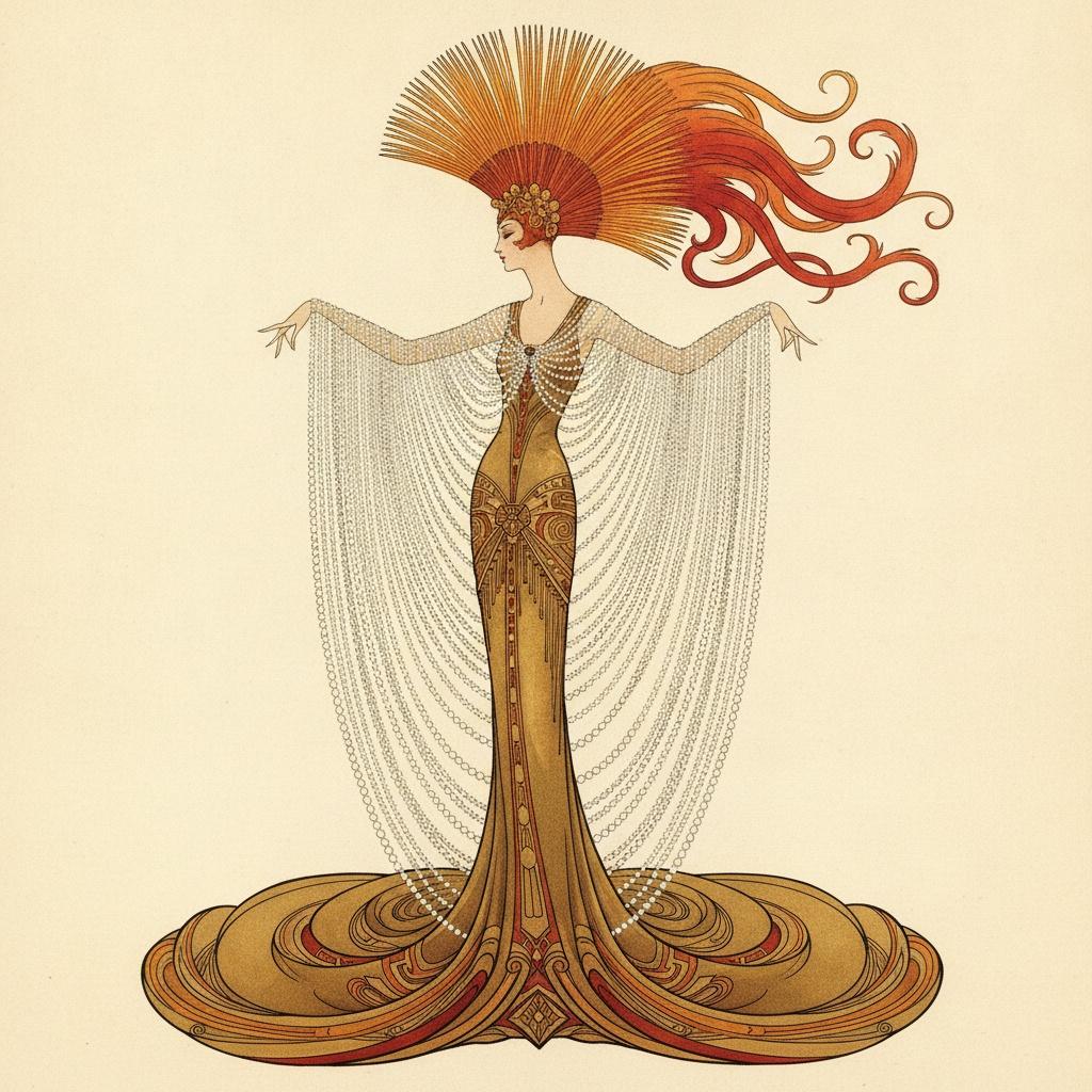 Goldener Glanz Der Skulptierten Art-nouveau-figur — Valentin Laurent De Courcey