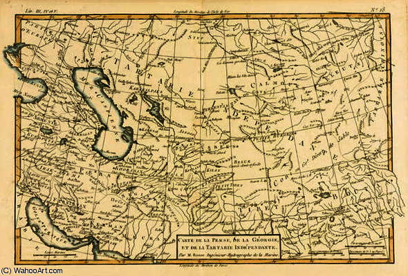 Persia, Georgia And Independant Tartary, From 'atlas De Toutes Les Parties Connues Du Globe Terrestr — Rigobert Bonne (charles Marie Rigobert Bonne)