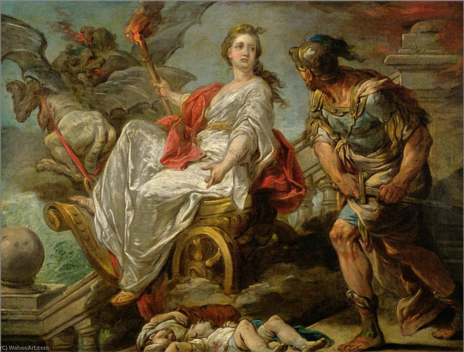 Mademoiselle Clairon As Medea (study) — Шарл Андре Ван Ло