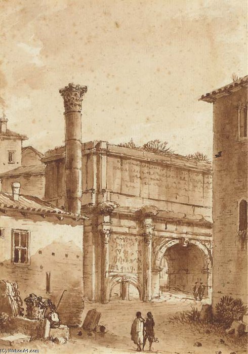 The Arc Septime Severe Half Buried, Rome — Victor Jean Nicolle