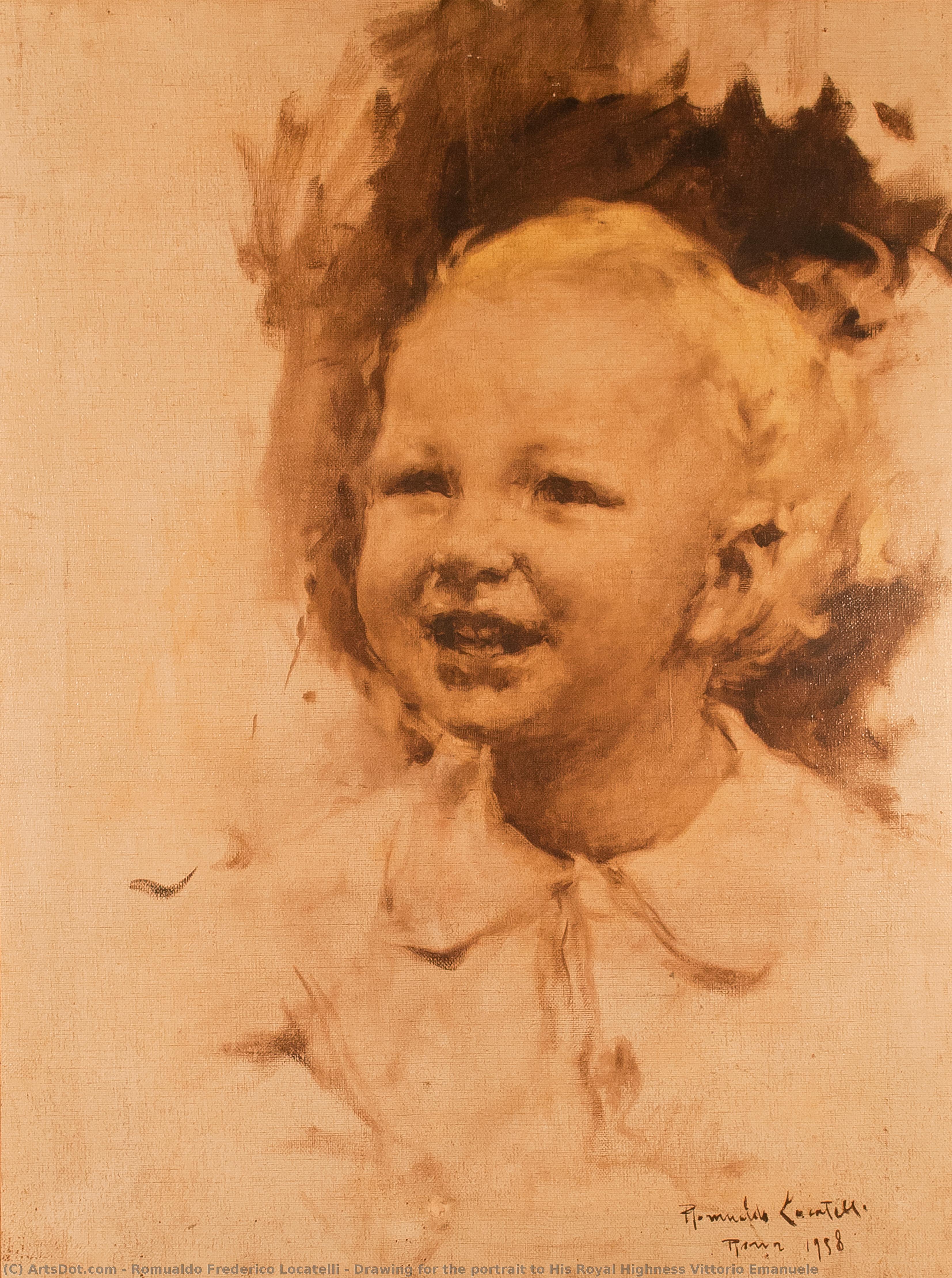 Drawing For The Portrait To His Royal Highness Vittorio Emanuele — Romualdo Frederico Locatelli